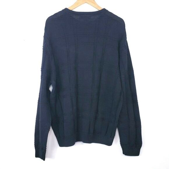 Turnbury Checkered Texture Knit Pullover Old Money Style Vintage Mens Sweater - Picture 2 of 5